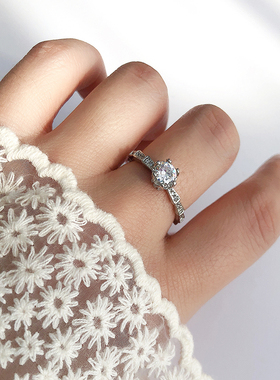 莫桑钻戒指轻奢不易褪色可调节