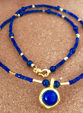 青金石方糖珠链老矿天河石