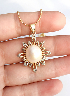 贝珠吊坠淡水珍珠设计柔光南洋金