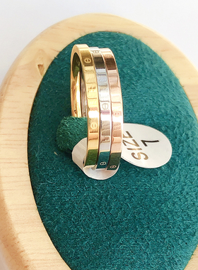 高品质三色叠戴光圈打标戒指