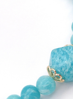 原创设计风天河石银镀金情侣手串