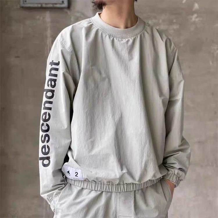 DESCENDANT POPPA NYLON 23SS 三角标圆领宽松套头卫衣夹克外套男