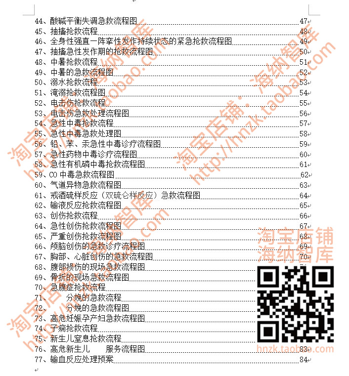 临床各科急救流程图医院危重症抢救紧急处理措施医学步骤资料操作-图1