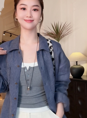 曹大曼极简高级感银蛋皮绳长项链