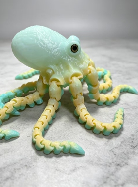  可动章鱼3D打印模型多关节铰接