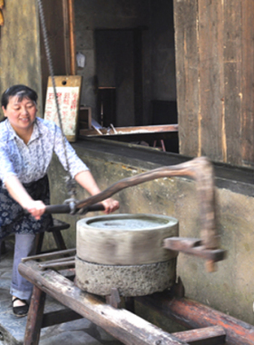 小型农具拐磨模型农耕文化摆件