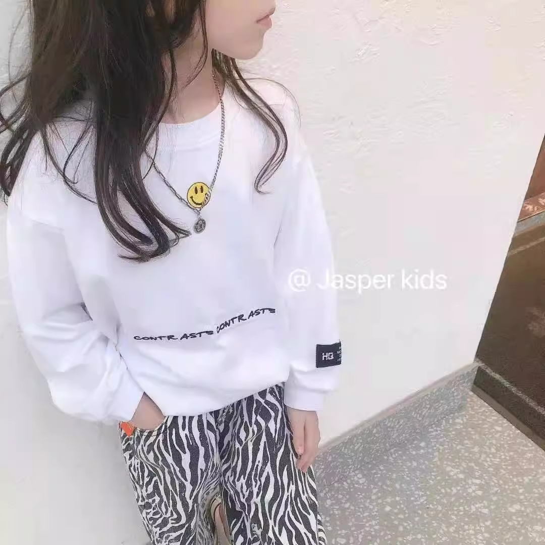 斑马纹休闲裤牛仔裤Jasper kids2024春季款波拉童装韩国版潮牌-图2