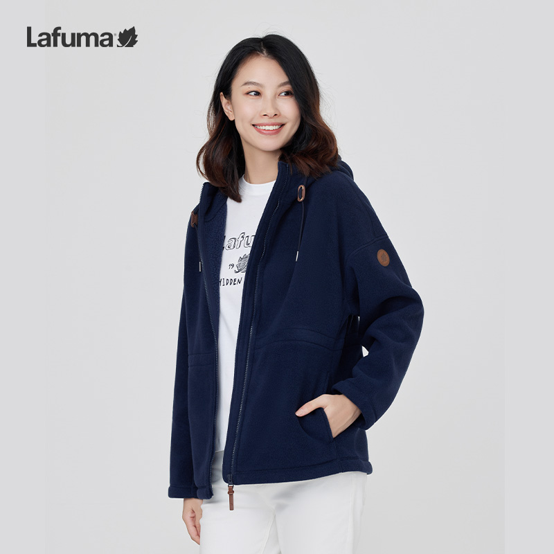 LAFUMA乐飞叶户外秋冬保暖抓绒衣女宽松连帽摇粒绒外套LFJA4CRX1 - 图2