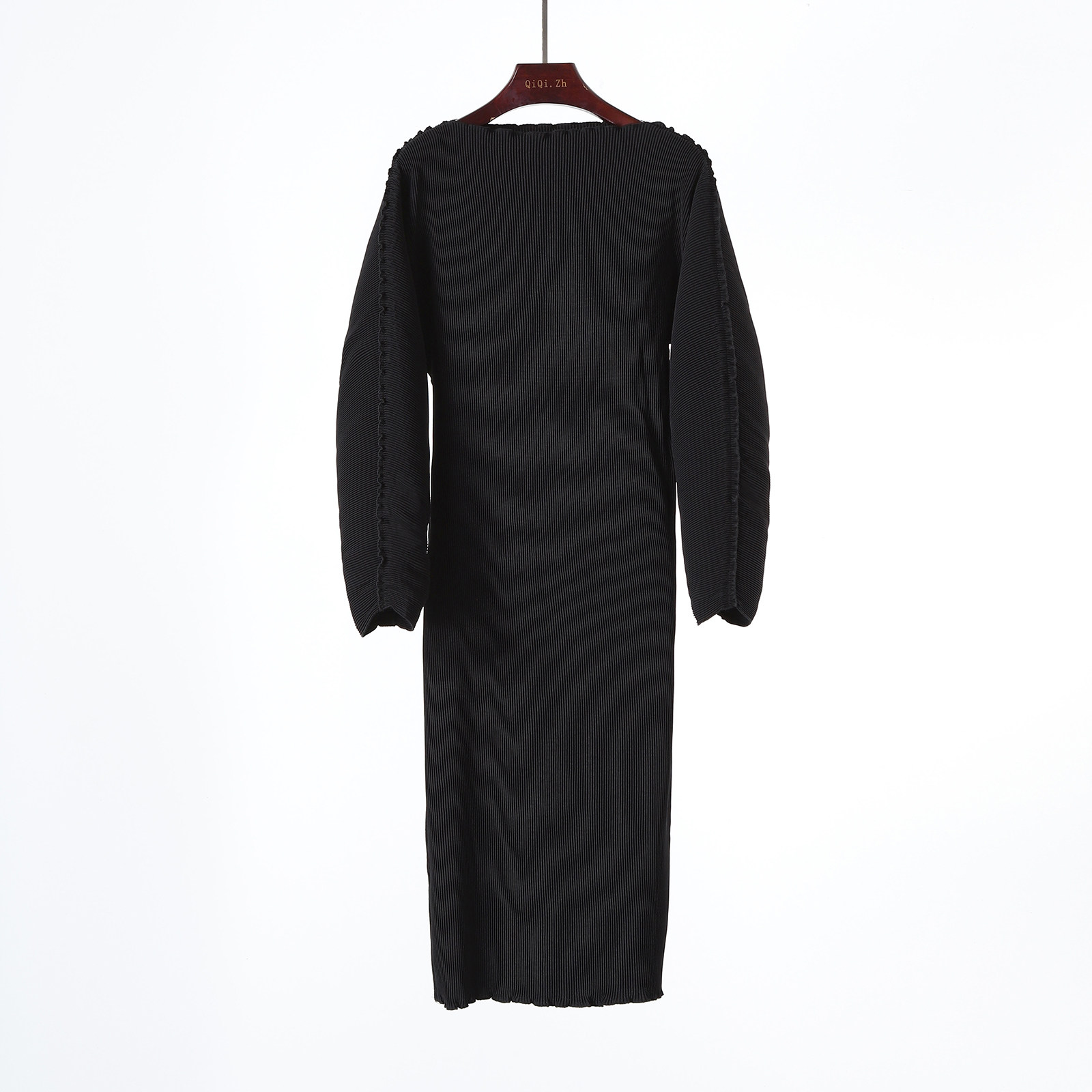 定制面料 时髦精收 褶皱一字领长袖上衣 修身中长连衣裙,淘宝优惠券,粉丝福利购,淘宝优惠卷