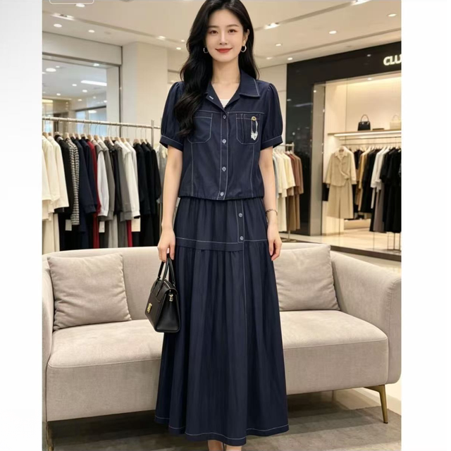 6A48 ພາກຮຽນ spring ແລະ summer ຄົນອັບເດດ: ເທິງ casual + vest striped + skirt ສາມສິ້ນ skirt suit MAN