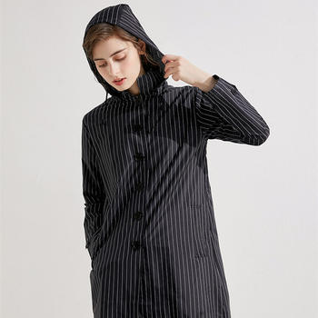 Raincoat ຂອງແມ່ຍິງ workwear ງ່າຍດາຍ striped jacket ການເດີນທາງນອກລະດູຝົນ weatherproof ຜູ້ຊາຍດຽວ poncho ຍ່າງປ່າ Portable