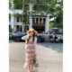Retro elegant lace splicing dress suspender floral