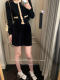 Thepeachofficial ສີບົວຫວານພຽງເລັກນ້ອຍ dress suit skirt ສະເຫຼີມສະຫຼອງແບບ retro ຂະຫນາດນ້ອຍມີກິ່ນຫອມ knitted cardigan ດູໃບໄມ້ລົ່ນ