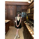 Doll collar top ມີ suspenders + ຊຸດ dress ແອວ