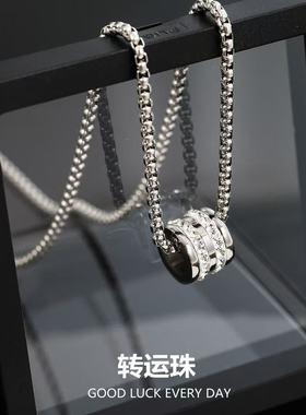 钛钢转运珠项链镶钻不掉色百搭