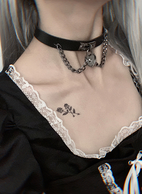 夜间教习室choker颈环女暗黑锁骨链脖子2024年新款饰品项圈颈带
