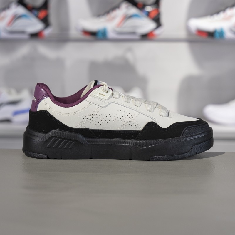 李宁板鞋2024冬季新款COMMON 80s女子舒适软弹经典休闲鞋AGCU158 - 图3