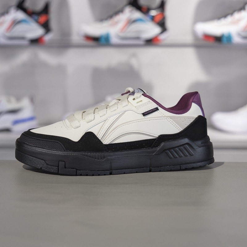 李宁板鞋2024冬季新款COMMON 80s女子舒适软弹经典休闲鞋AGCU158 - 图2