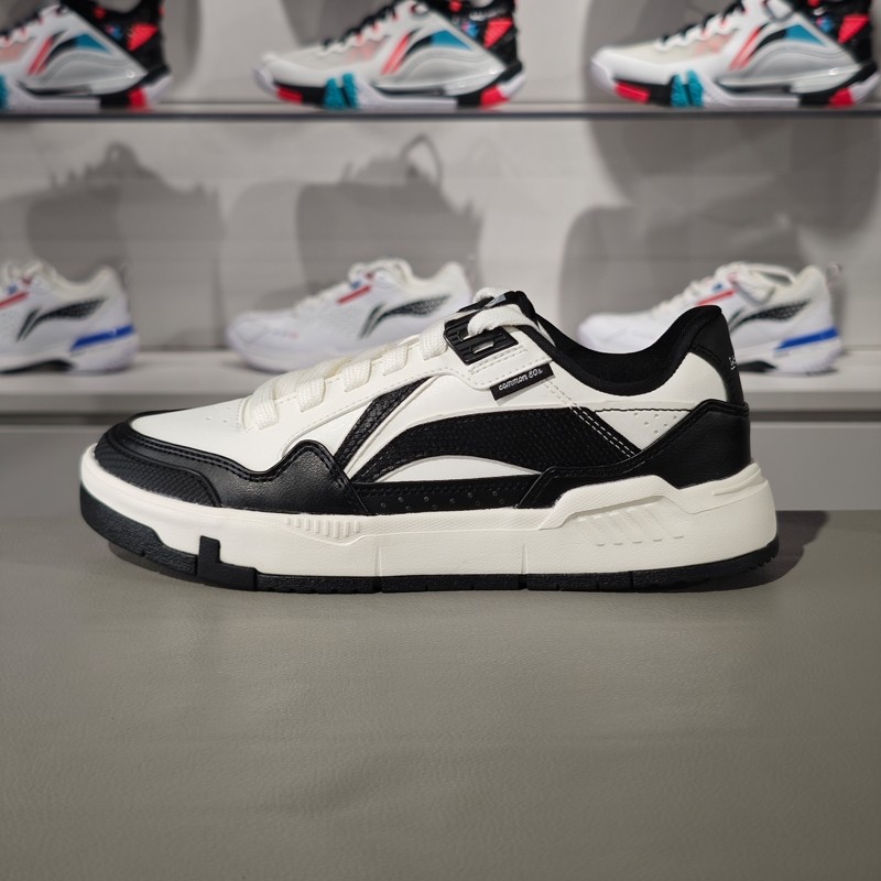 李宁板鞋2024冬季新款COMMON 80s女子舒适软弹经典休闲鞋AGCU158 - 图1