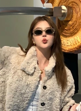 gm墨镜女潮高级感茶咖色椭圆猫眼