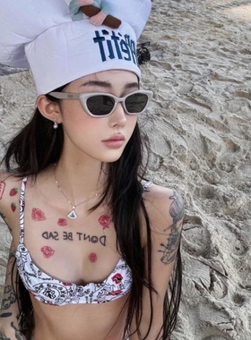 复古猫眼甜酷辣妹灰色gm墨镜女