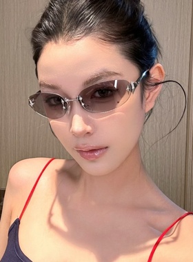 2024新款欧美风星星椭圆猫眼墨镜