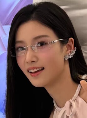 卢昱晓同款墨镜无框灰色金属镂空高级感Y2K辣妹风绳结太阳镜女潮