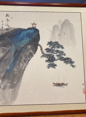 国画山水画水墨花鸟四尺斗方手绘