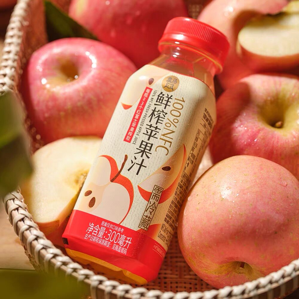 盒马代购HPP红心苹果汁有机红富士苹果汁750ml鲜榨果汁零添加冷藏