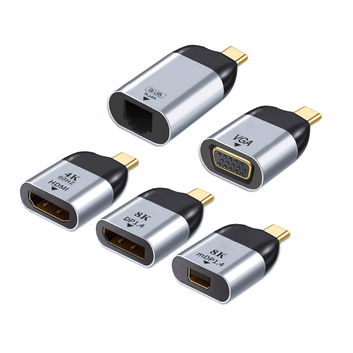 雷电3Type-c转网卡HDMI VGA DP Mini Displayport转接头电脑连接 - 图2