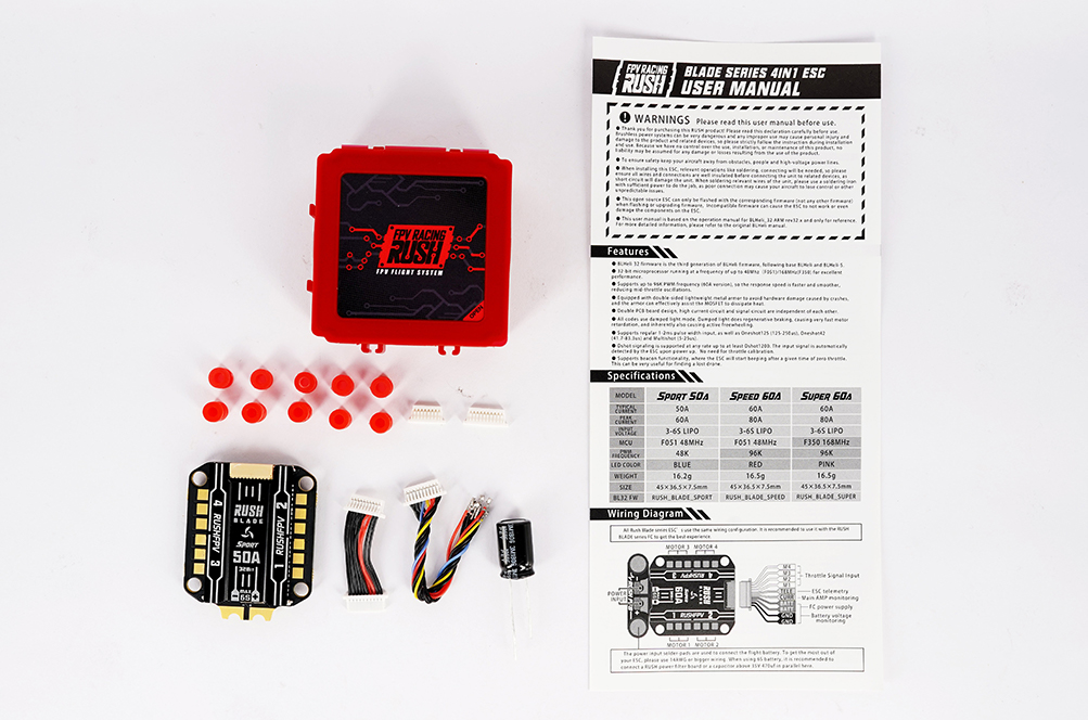 RUSH BLADE 刀锋 60A电调 SUPER 96k 高刷四合一 ESC 穿越机FPV - 图2