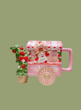 外贸孤品 可爱风陶瓷花瓶 置物罐 摆件 店铺家居客厅另类装饰摆件