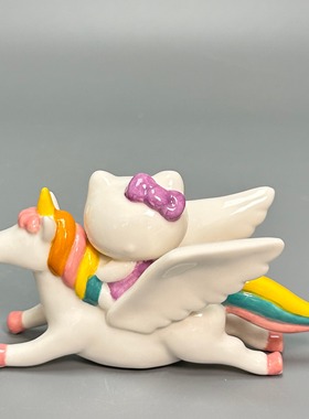 Kitty 卡通创意手工陶瓷摆件 储物罐 笔筒化妆刷桶