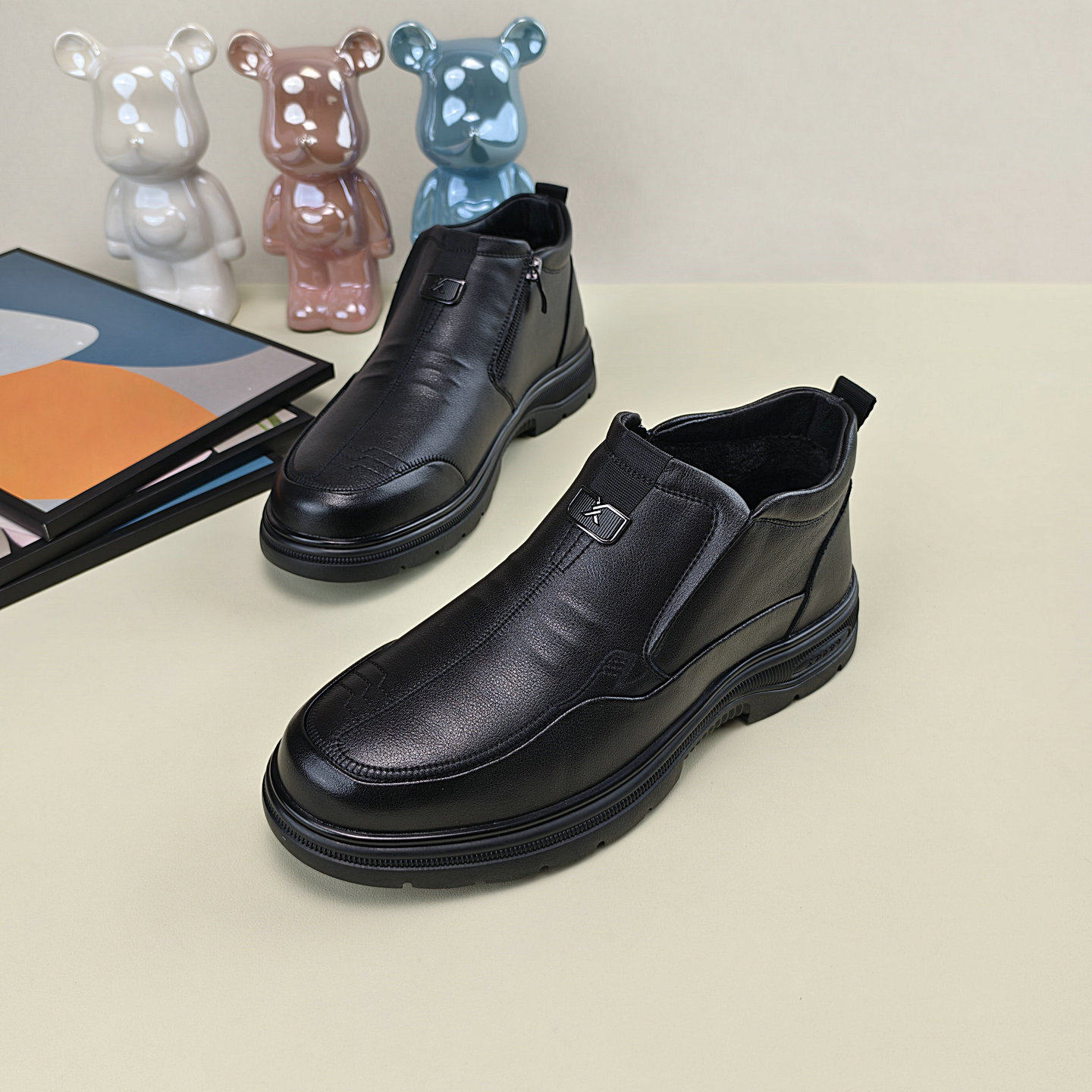 2025冬季新款加绒平跟防滑真皮休闲皮鞋男深口保暖舒适中老年男鞋,淘宝优惠券,粉丝福利购,淘宝优惠卷