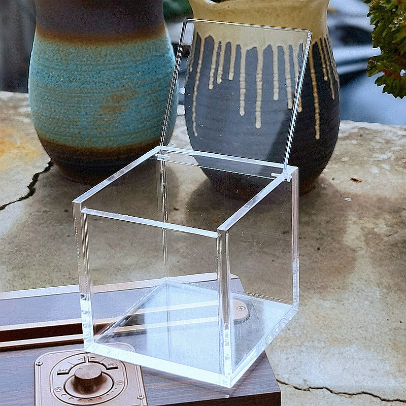 桌面正方形翻盖透明盲盒吧唧徽章魔方纪念品展示防尘收纳盒厚款,淘宝优惠券,粉丝福利购,淘宝优惠卷