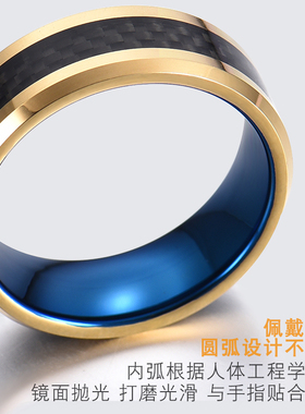 简约时尚潮流男士钨金潮男食指环