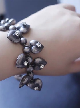 Askew London正品中古董1940s艺术珠宝爱心形手链夸张收藏vintage