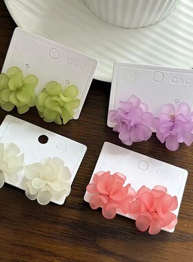 花朵夏季新款设计感立体耳钉韩国