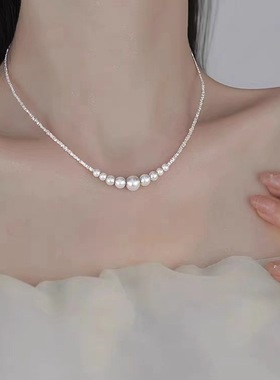 小众ins碎银子项链女百搭锁骨链