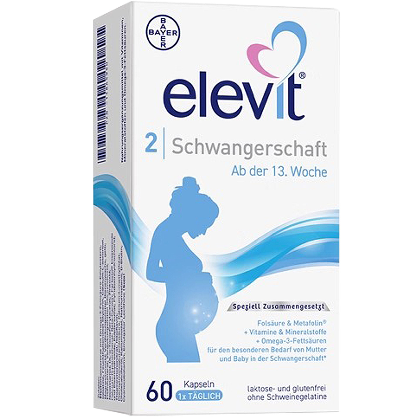 elevit爱乐维德版2段活性叶酸DHA孕妇专用孕期营养复合维生素60粒,淘宝优惠券,粉丝福利购,淘宝优惠卷