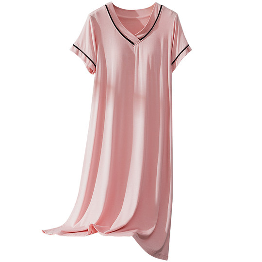 Modal padded nightgown for women summer short-sleeved pajamas