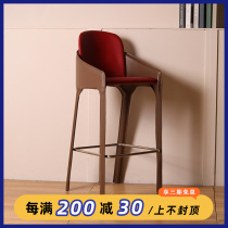 Fancy Light Extravagant Bench Chair Modern Minimalist Designer High Chair Home Island Table Chair Saddle Leather Dining Chair High Footstool