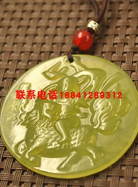 岫玉新中式麒麟吊坠玉佩挂件