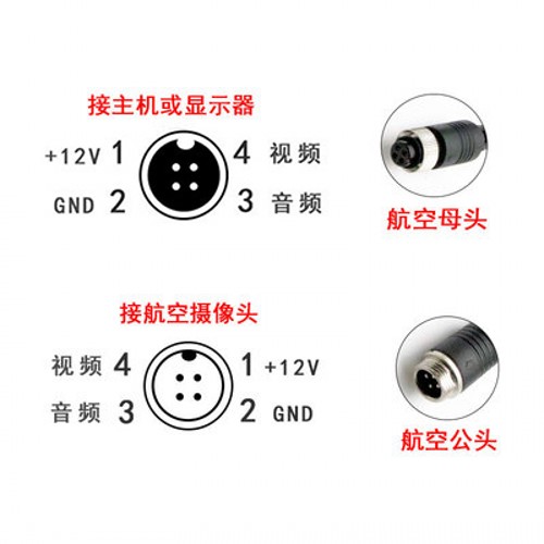 GX12航空插头注塑带线家用防水接头连接器耐用耐磨结实延长线公母 - 图0