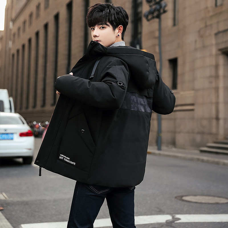 冬季潮牌新款青少年高中学生短款 小米时尚男装羽绒服