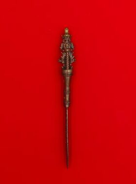 泰国佛牌正品龙婆帕 佛历2563 铜制鬼王降MO刀摆件纯黄铜器带原庙
