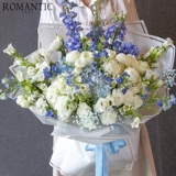 Голубая фэнтезий Queyan травяная ветра колокол цветы цветы небо звезда синий и белый натуральный ветер Букет Пекин Цветочный Экспресс