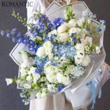 Голубая фэнтезий Queyan травяная ветра колокол цветы цветы небо звезда синий и белый натуральный ветер Букет Пекин Цветочный Экспресс