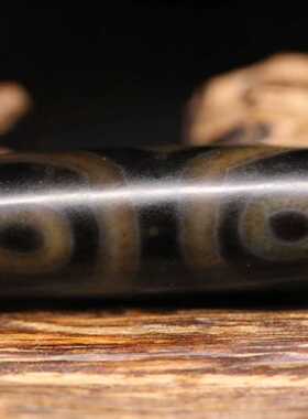 台高油黑金款宝盖三眼天珠