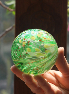 淄博手工琉璃摆件多色空心球